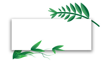green leaf frame vector design