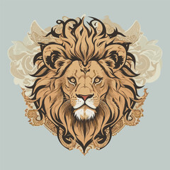colorful lion vector illustration