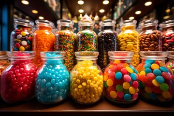 Colorful Candy Store Display, Generative AI 