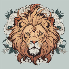 colorful lion vector illustration