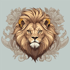 colorful lion vector illustration