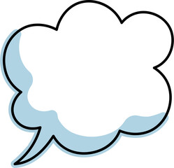 Blue speech bubble balloon icon sticker memo keyword planner text box banner, flat png transparent element design