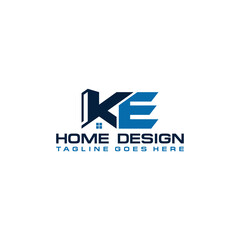K E initial home real estate and apartment logo vector design - obrazy, fototapety, plakaty