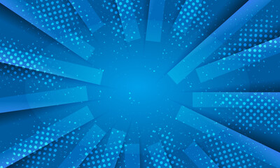 Blue Explosion Abstract Background With halftone