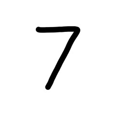 Hand drawn numbering isolated white 