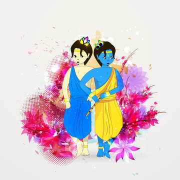 Krishna and Balarama religion concept, God avatars.