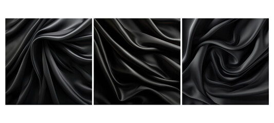 luxury black drapery silk fabric background illustration material smooth, curtain y, drapes interior luxury black drapery silk fabric background