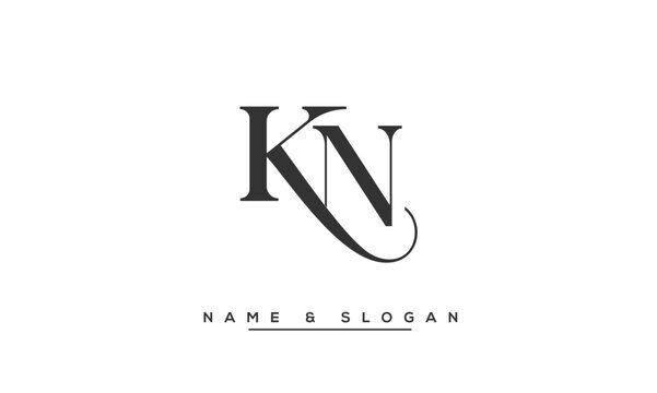 KN,  NK,  K,  N  Abstract Letters  Logo  Monogram