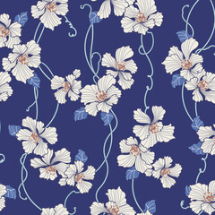 Beautiful Japanese style floral pattern perfect for textiles,