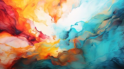 Oil painting abstract art background. Natural banner with bright rainbow gradient. Dry texture - obrazy, fototapety, plakaty