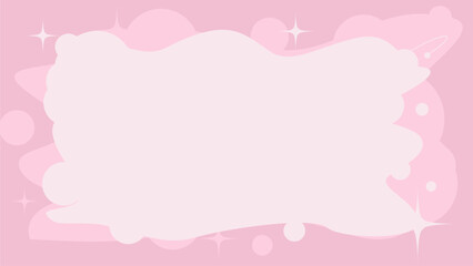 Glittery Cute Pink Cloud Curve Frame Background, Dreamy Style