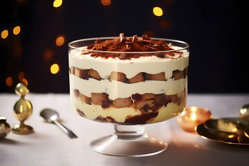 Winter Spice Trifle layered dessert in a bowl