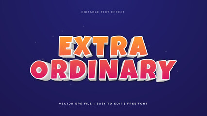 Fototapeta premium Blue red and orange extra ordinary modern editable text effect background