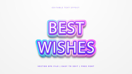 White and yellow best wishes modern editable text effect background