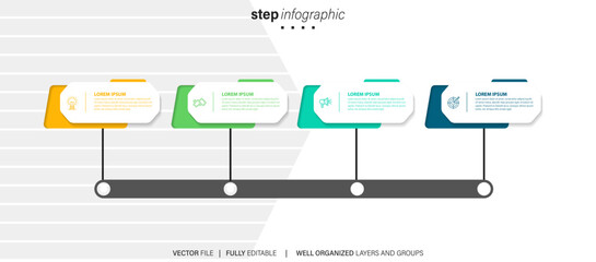 Fototapeta na wymiar Infographic step up of business successful concept. vector illustration. 