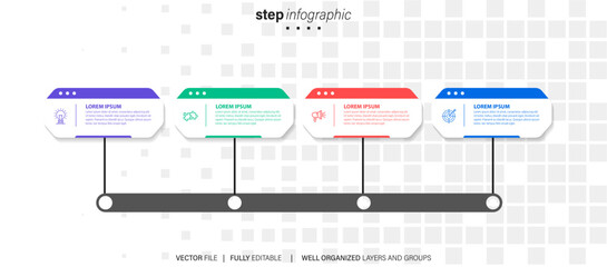 Fototapeta na wymiar Presentation business infographic template with 4 options. Vector illustration. 