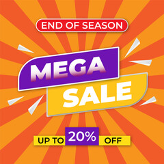 Sale banner template design, Big sale special offer. end of season special offer banner. vector illustration
