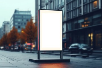 Blank Billboard on City Street at Night Outdoor advertising Generative AI. - obrazy, fototapety, plakaty