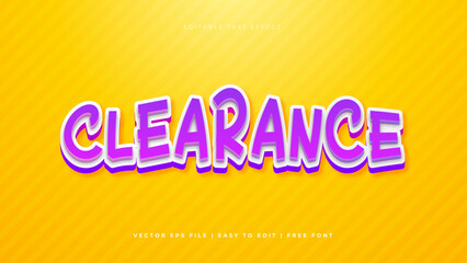 Fototapeta na wymiar Colorful colourful clearance modern editable text style effect background