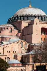 Fototapeta na wymiar Hagia Sophia, famous historical landmark in Istanbul .Turkey