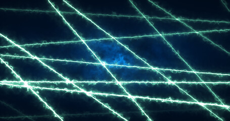 Abstract green energy lines magical glowing background