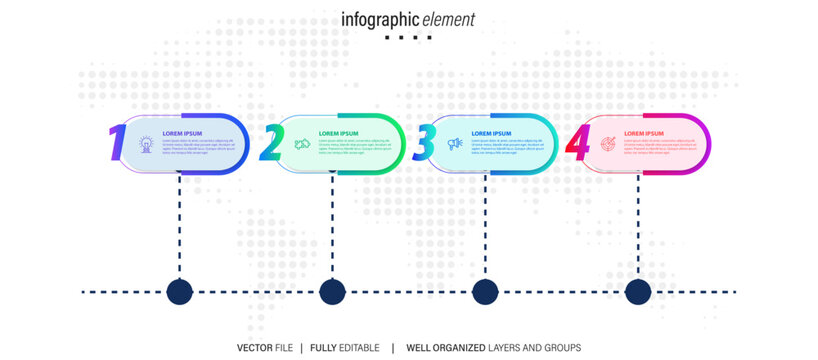 New product development infographic chart design template. Editable infochart with icons. Instructional graphics with 4 step sequence. Visual data presentation.
