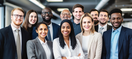 Multi-ethnic group of successful confident office workers professional, Business network concept, Group of a businessperson, Teamwork, Financial planning, and Data analysis.Human resources