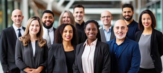 Multi-ethnic group of successful confident office workers professional, Business network concept, Group of a businessperson, Teamwork, Financial planning, and Data analysis.Human resources