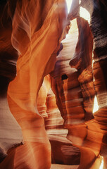 Years of water erosion through sand and limestone produce amazing and beautiful slot canyons in the American Southwest.