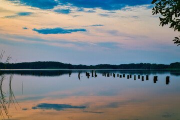 See - Wasser - Abend - Sunset - Landscape - Beautiful - silhouette  - Sunrise Sea - Colorful - Reed - Clouds - Sky - Sundown - Sun	