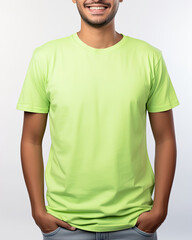 Fototapeta premium Man in green t-shirt for design showcase
