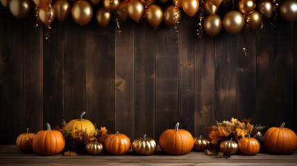 Halloween decorations with light and bokeh background. Halloween theme.	
