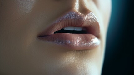 A woman's lips and nose in close-up