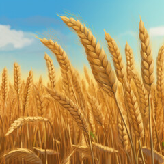 Embracing the Beauty of a Wheat Field - A Serene Landscape Bathed in Sunlight and the Promise of Harvest