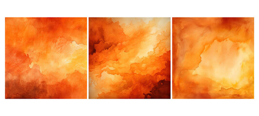 painted dark orange watercolor background illustration wet texture, color wash, brush stroke painted dark orange watercolor background