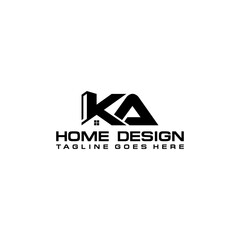 K A initial home real estate and apartment logo vector design - obrazy, fototapety, plakaty