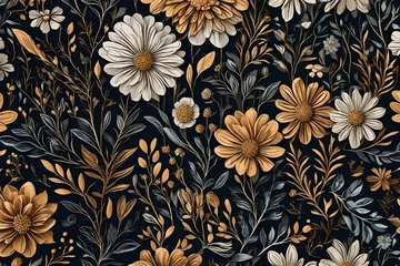 Foto op Canvas seamless pattern with flowers © Ahmad