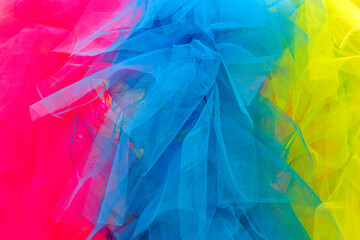 Vibrant Textured Net Fabric: Pretty Fabric with Different Colors and Patterns for Striking Background Use.