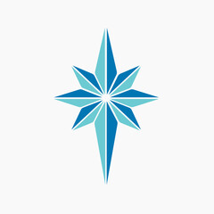 Flat star icon vector. Christmas star isolated symbol