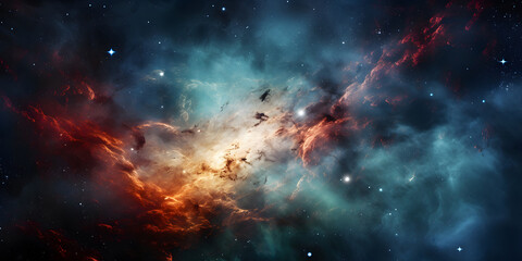 Fototapeta premium Colorful space galaxy cloud nebula. Stary night cosmos. Universe science astronomy. Supernova background wallpaper