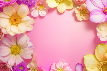 Obraz na płótnie Canvas Background image framed by colorful petals
