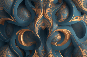Gold and Blue Abstract Patterns: A Fusion of Elegance