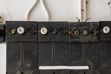 an old fuse box in an abandoned house