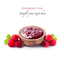 Raspberry jamon white backgrounds