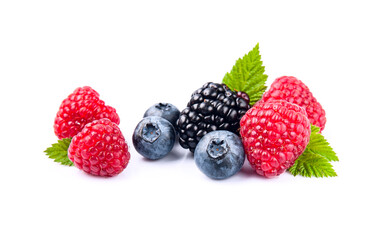 Sweet berries on white backgrounds.