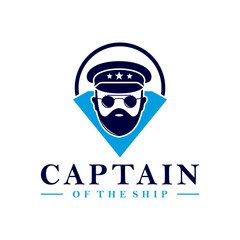 ship captain vector illustration logo