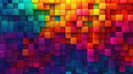 Foto op Canvas Abstract colorful square background © Tirtonirmolo