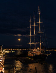 Blue Moon and Yacht see in Venice, Italy