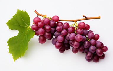 Grapes on a White Background - Generative AI	