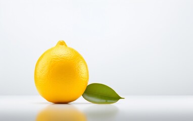 Lemon on White Background - Generative AI